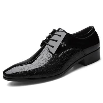 Най-новите италиански обувки Oxford Мъжки луксозни лакирани кожени сватбени обувки Обувки с остри рокли Класически дерби Големи размери 38-48