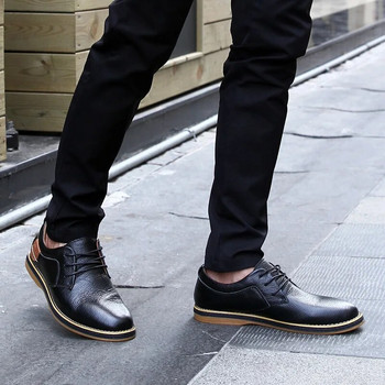 Мъжки обувки Oxfords Brogue с връзки Италиански мъжки ежедневни обувки Луксозна марка Мокасини Мокасини Големи размери 38-48