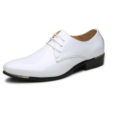Prabangūs vyriški batai Oksfordo kokybiška lakinė oda balta vestuvinis dydis 38-48 juoda oda Minkšta vyriška suknelė iškilminga avalynė Vyriška 10A34
