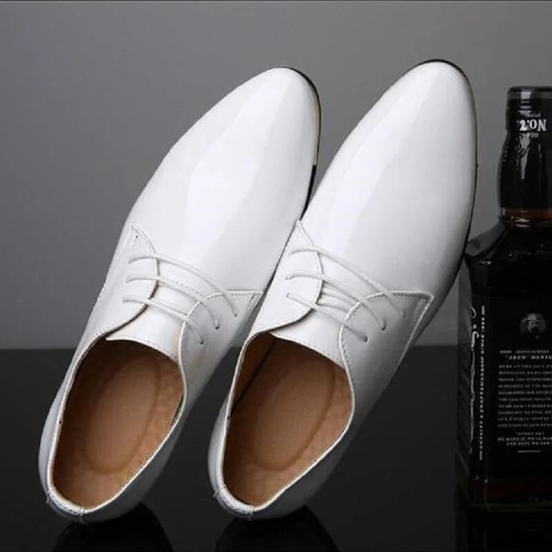 Prabangūs vyriški batai Oksfordo kokybiška lakinė oda balta vestuvinis dydis 38-48 juoda oda Minkšta vyriška suknelė iškilminga avalynė Vyriška 10A34