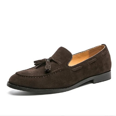 Zīmola dizains Vīriešu zamšādas ādas apavi Mokasīni, purpursarkani, pušķaini smaili vīriešu klaipi Vintage, pievelkamie ikdienas vīriešu sociālās kleitu apavi