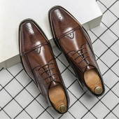 Plus veličina 48 Brogue svečane cipele Muške poslovne ležerne cipele na vezanje Mladoženjine pojedinačne cipele za vjenčanje 1AA16