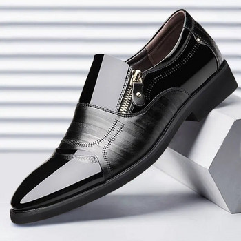 Νέα Ανοιξιάτικα Ανδρικά Παπούτσια Business Oxford Δερμάτινα μαλακά καθημερινά παπούτσια Αναπνεύσιμα ανδρικά loafers Flats παπούτσια με φερμουάρ Παπούτσια οδήγησης