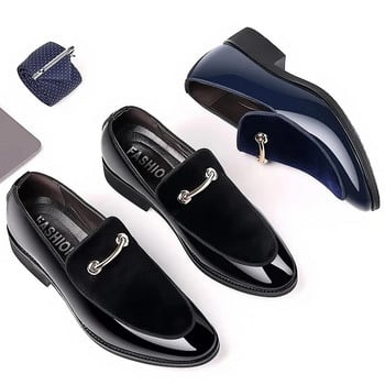 Ανδρικά Μαύρα Pu Δερμάτινα Σχεδιαστικά Ανδρικά Κομψά Ιταλικά Ανδρικά Παπούτσια Slip On Loafers Ανδρικά παπούτσια γάμου Oxford Μέγεθος 48