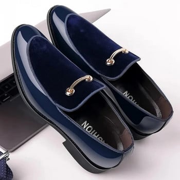 Мъжки черни обувки от изкуствена кожа Дизайнерски мъжки елегантни италиански обувки Мъжки мокасини Мъжки големи размери Оксфордски сватбени обувки Размер 48