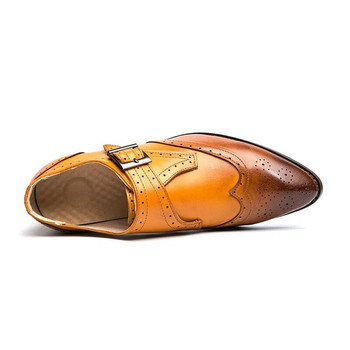 Модни парти обувки Brogue Голям размер 48 47 Мъжки обувки Сватбени кожени мъжки оксфордки Луксозна марка Бизнес Официални Zapatos