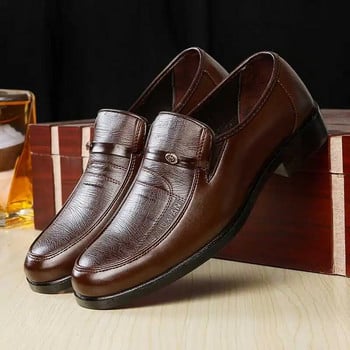 Мъжки кожени официални бизнес обувки Мъжки офис работни обувки Оксфордски дишащи парти обувки за годишнина от сватба