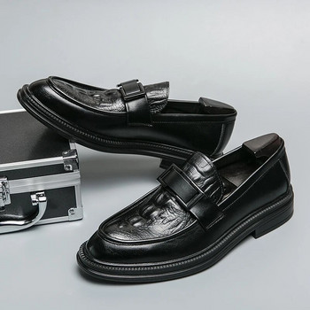 Ανδρικά παπούτσια casual δερμάτινα loafers με σχέδιο κροκόδειλου υψηλής ποιότητας μοκασίνια slip on flats Ανδρικά παπούτσια Ανδρικά παπούτσια οδήγησης