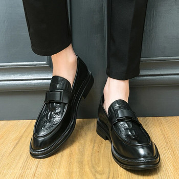Мъжки ежедневни обувки, кожени мокасини с крокодилски модел, висококачествени мокасини с плоски обувки, модни мъжки обувки, мъжки обувки за шофиране