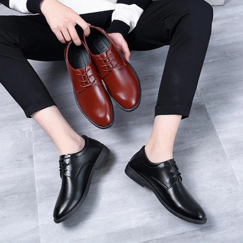 Модни мъжки обувки без обувки Мъжки оксфордки Нова бизнес рокля Мъжки обувки Класически кожени мъжки костюми Shoe Chaussure Homme