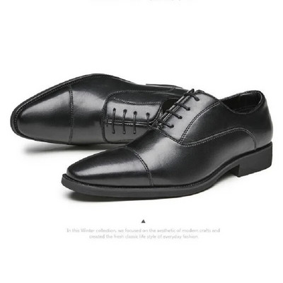 Meeste pulmakingad Nahast ärilised vabaajajalatsid Kvaliteetsed meestekleidid kontoriluksuslikud kingad Meestele hingavad Oxfords 10A3