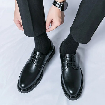Κλασικά ιταλικά δερμάτινα παπούτσια με μυτερά δάχτυλα ανδρικά παπούτσια πολυτελείας Oxfords Business Formal Ανδρικά παπούτσια Boos Φόρεμα Ανδρικά μαύρα παπούτσια γάμου
