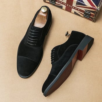 2023 Мъжки социални обувки Офис Оксфордска рокля Мъжки бизнес обувки Моден дизайнер Ръчно изработени сватбени официални оригинални мъжки велурени обувки
