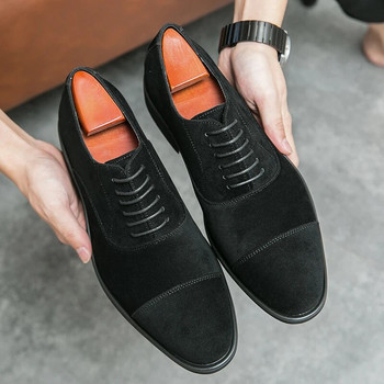 2023 Ανδρικά κοινωνικά παπούτσια γραφείου φόρεμα Oxford Man Business παπούτσια Σχεδιαστής μόδας Χειροποίητα επίσημα γαμήλια πρωτότυπα ανδρικά σουέτ παπούτσια