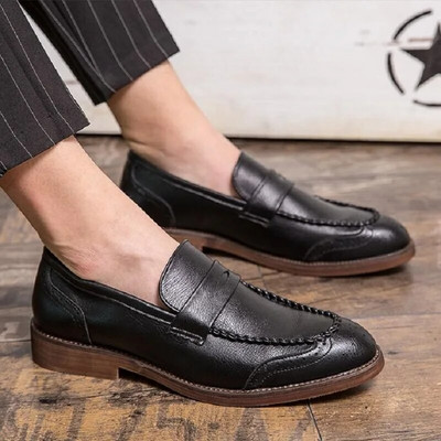 Luksuzne dizajnerske muške cipele za slobodno vrijeme, natikače, kožne svečane cipele, velika veličina 38-47, brogue izrezbarena mokasina, cipele za vožnju D2A22