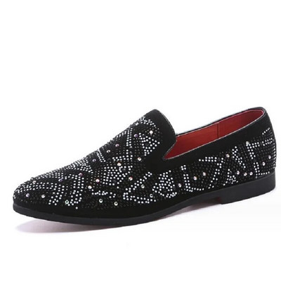 Muške noćne klubske antilop kožne mokasine muške zakovice dijamantne ravne cipele za zabave muške mokasine oksfordice ležerne cipele velika veličina 47 10A6