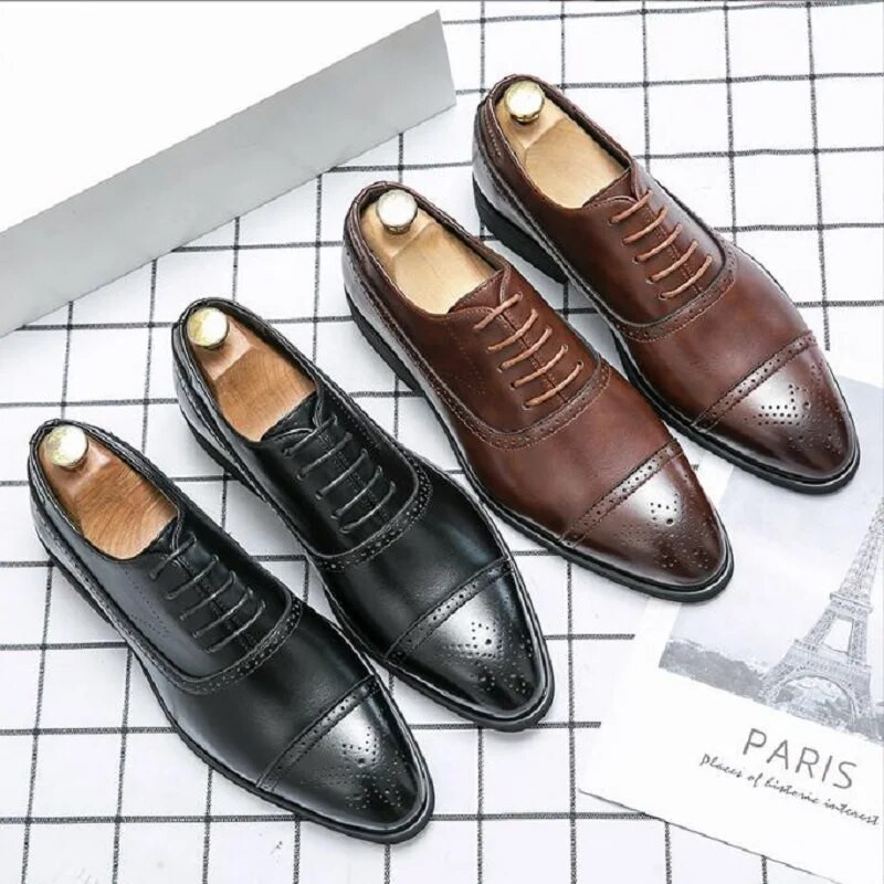 Oxfords vyriški batai raudona padu mada verslo atsitiktinis vakarėlis kasdienis retro stiliaus raižytas suvarstomas Brogue suknelės batai Da60