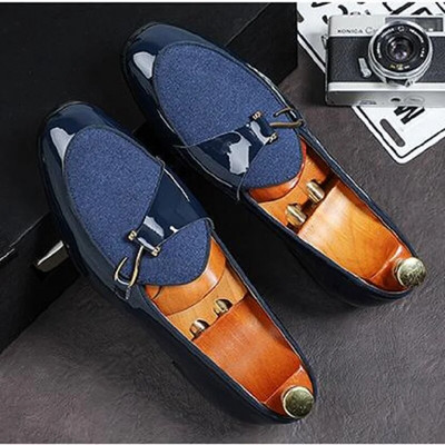 Muške svečane kožne cipele smeđe crne plave metalne kuke ukras muška haljina uredske zabave cipele za vjenčanje Da67