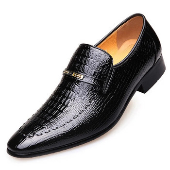 Мъжки обувки от PU кожа Луксозен крокодилски модел Мъжки бизнес обувки Ежедневни социални обувки Мъжки сватбени обувки Zapatos Hombre