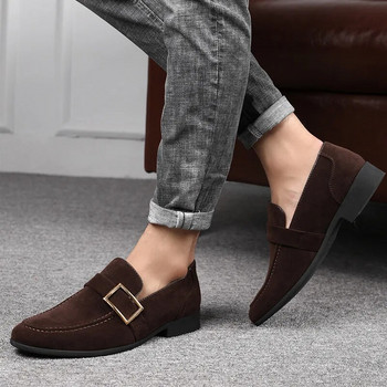 2023 Мъжки обувки England Trend Ежедневни обувки Мъжки велурени Оксфордски кожени рокли Обувки Мъжки равни обувки Zapatillas Hombre Плюс размер 48