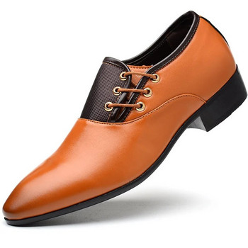 Модни мъжки обувки без обувки Мъжки оксфордки Модни бизнес рокли Мъжки обувки 2022 Нови класически кожени черни обувки с голям размер