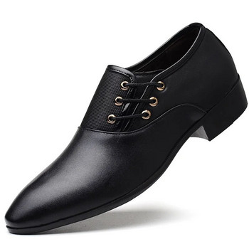 Модни мъжки обувки без обувки Мъжки оксфордки Модни бизнес рокли Мъжки обувки 2022 Нови класически кожени черни обувки с голям размер
