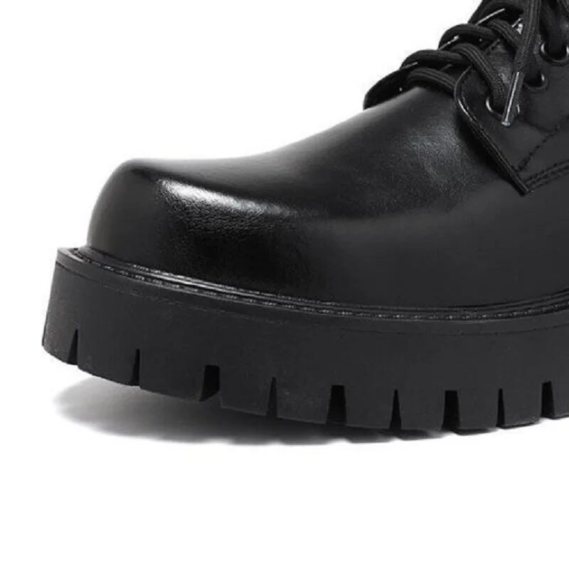 Muške kožne ležerne cipele s platformom Crno-bijele vintage muške svečane cipele na vezanje Poslovne oxfordke Modne ravne cipele za vjenčanje 1AA49