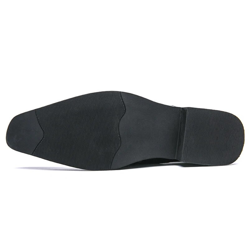 Μόδα ανδρικά παπούτσια φόρεμα με τετράγωνα δάχτυλα Slip On Party Loafers Επίσημα κοινωνικά παπούτσια Chelsea Ανδρικά παπούτσια γάμου