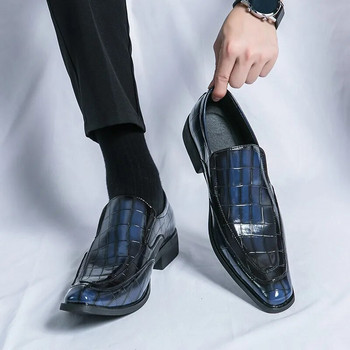 Ανδρικά παπούτσια βρετανικού στυλ Οξφόρδης Πράσινα καρό δερμάτινα παπούτσια για άντρες φόρεμα Επαγγελματικά ανδρικά επίσημα παπούτσια Social Masculino