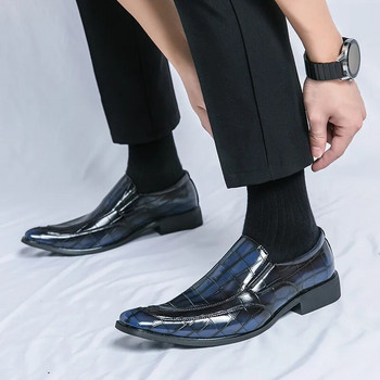Ανδρικά παπούτσια βρετανικού στυλ Οξφόρδης Πράσινα καρό δερμάτινα παπούτσια για άντρες φόρεμα Επαγγελματικά ανδρικά επίσημα παπούτσια Social Masculino