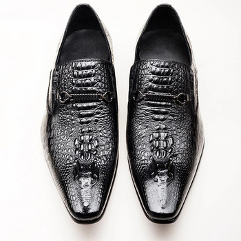 Μόδα ανδρικά casual δερμάτινα παπούτσια Κροκόδειλο με μοτίβο πολυτελή παπούτσια φόρεμα slip-on παπούτσια γάμου Δερμάτινα Brogues Μεγάλο μέγεθος 38-48