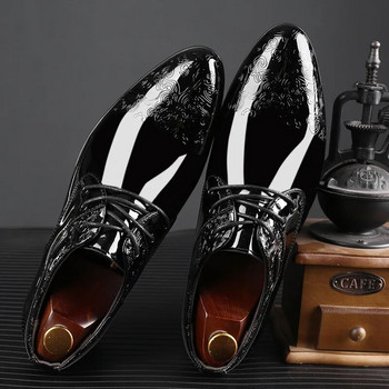 Wnfsy Мъжки кожени обувки Дишащи официални обувки Луксозни бизнес Оксфорд Мъжки офис Сватбени апартаменти Обувки Mocassin Homme