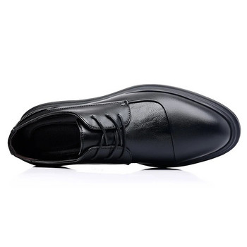 Дизайнерски маркови черни кожени обувки за мъже, сватбени обувки с връзки, ежедневни бизнес оксфордски обувки с остри пръсти, официални официални мъжки обувки