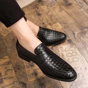 Μόδα καρό ανδρικά Loafers Slip On Dress Παπούτσια Ανδρικά Επίσημα Social Παπούτσια Ανδρικά δερμάτινα υποδήματα Zapatos De Hombre Elegantes