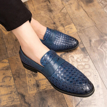 Μόδα καρό ανδρικά Loafers Slip On Dress Παπούτσια Ανδρικά Επίσημα Social Παπούτσια Ανδρικά δερμάτινα υποδήματα Zapatos De Hombre Elegantes
