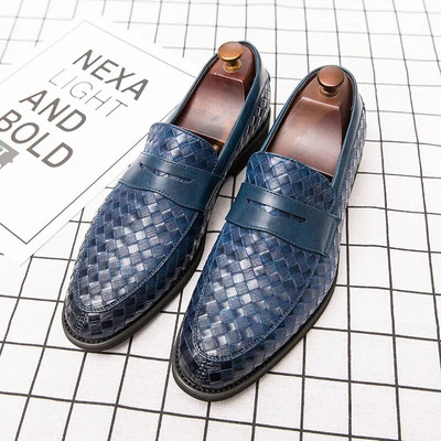 Moodne ruuduline Meeste Loafers Kleitkingad Meestele Ametlikud sotsiaalsed kingad Nahast meeste jalatsid Zapatos De Hombre Elegantes