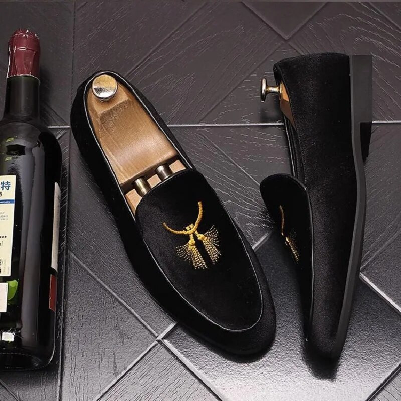 Μόδα κεντημένα ανδρικά παπούτσια για πάρτι Casual Luxury Formal Ανδρικά Loafers Ιταλικά Breathable Ανδρικά Παπούτσια Βάρκας Μέγεθος 47 1AA56