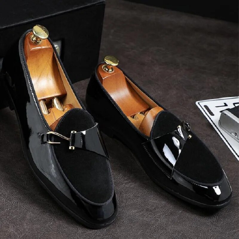 Nauji vyriški Suknelės Batai Sagtis Prabangi Madingi Jaunikio Vestuviniai Batai Vyriški prabangūs itališko stiliaus Oksfordo batai Didelis 48 dydis 1AA46