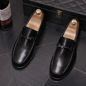 Ανδρικά δερμάτινα παπούτσια Νέα Loafers Καλοκαιρινά επαγγελματικά επίσημα casual παπούτσια Νεανικά παπούτσια βρετανικού στυλ D2H58