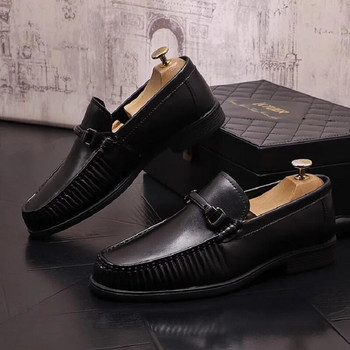Ανδρικά δερμάτινα παπούτσια Νέα Loafers Καλοκαιρινά επαγγελματικά επίσημα casual παπούτσια Νεανικά παπούτσια βρετανικού στυλ D2H58