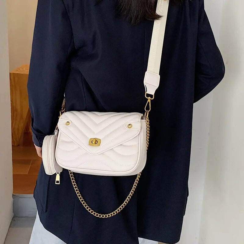 Crossbody soma sievietēm Jauna soma un rokassomiņa sievietēm ceļojumu PU ādas plecu soma Sieviešu Luksusa zīmola dizaineru ķēdes soma, maza