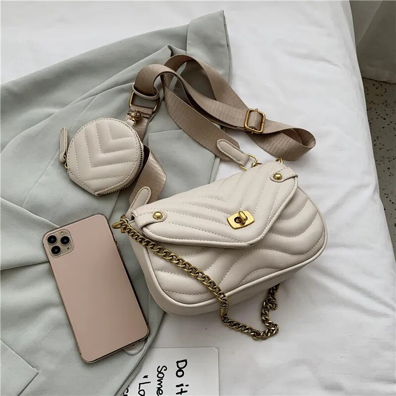 Crossbody soma sievietēm Jauna soma un rokassomiņa sievietēm ceļojumu PU ādas plecu soma Sieviešu Luksusa zīmola dizaineru ķēdes soma, maza