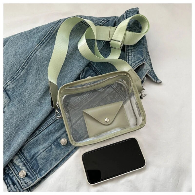 Μόδα PVC διάφανες γυναικείες τσάντες ώμου Casual γυναικείες τσάντες χιαστί τσάντες συμπαγείς τσάντες τσάντες αγγελιοφόρος για γυναίκες τσάντες τηλεφώνου