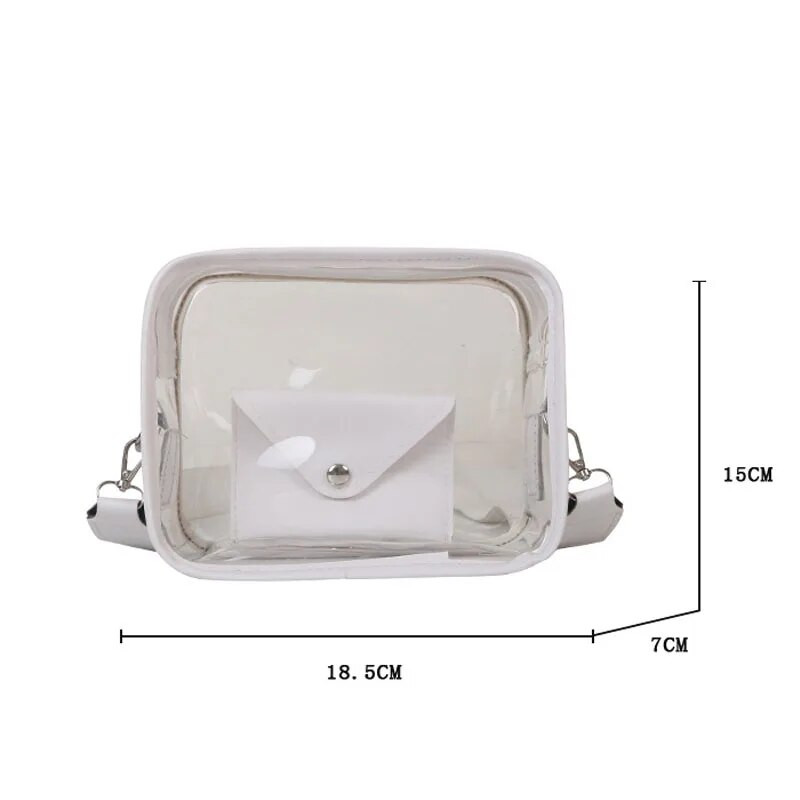 Μόδα PVC διάφανες γυναικείες τσάντες ώμου Casual γυναικείες τσάντες χιαστί τσάντες συμπαγείς τσάντες τσάντες αγγελιοφόρος για γυναίκες τσάντες τηλεφώνου