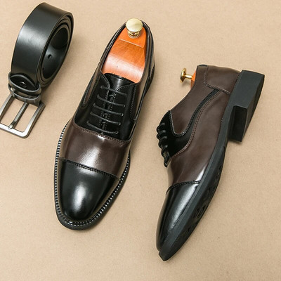 Vyriški odiniai batai Vyriški suknelių batai Visiškai atitinkantys laisvalaikio Oksfordo vakarėlio batai Avalynė Oficiali prabangi mada jaunikio vestuviniai batai