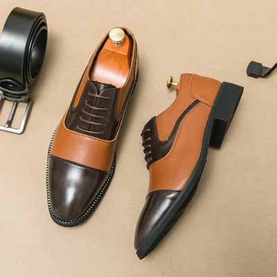 Vyriški odiniai batai Vyriški suknelių batai Visiškai atitinkantys laisvalaikio Oksfordo vakarėlio batai Avalynė Oficiali prabangi mada jaunikio vestuviniai batai