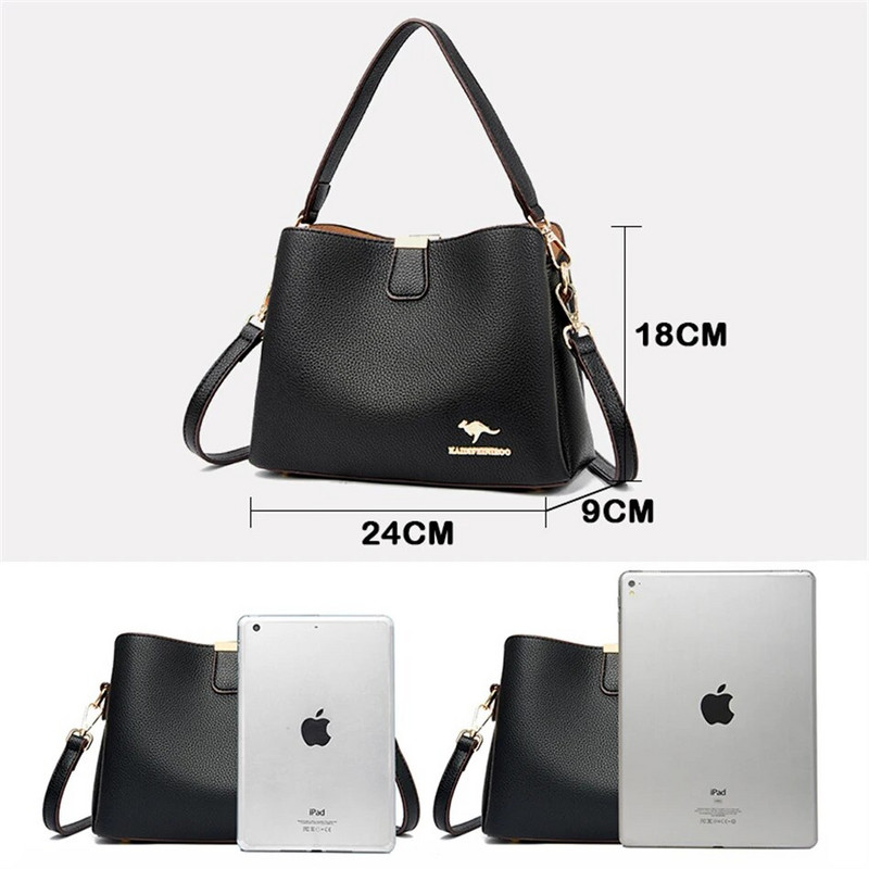 Prabangios dizainerio aukštos kokybės odinės moteriškos rankinės Piniginės 3 sluoksnių daugiafunkciniai moteriški rankiniai per petį „Sac Femme“