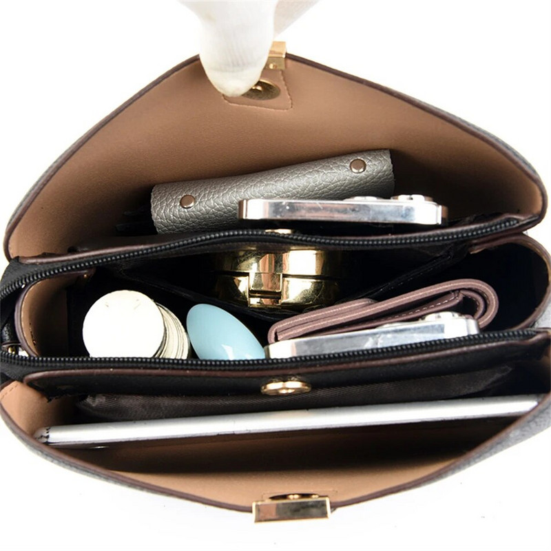 Prabangios dizainerio aukštos kokybės odinės moteriškos rankinės Piniginės 3 sluoksnių daugiafunkciniai moteriški rankiniai per petį „Sac Femme“