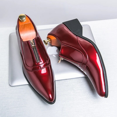 Νέο ανδρικό νυφικό λουστρίνι ανδρικά παπούτσια χρυσό μπλε κόκκινο Prom Punk Rock Homecoming Party Oxfords Υποδήματα Zapatos Hombre