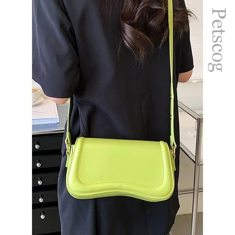 Madingos madingos rankinės moterims Pu odiniai atvartai, moteriški pažastyse, madingi, prabangūs moteriški pečių krepšiai, žalia